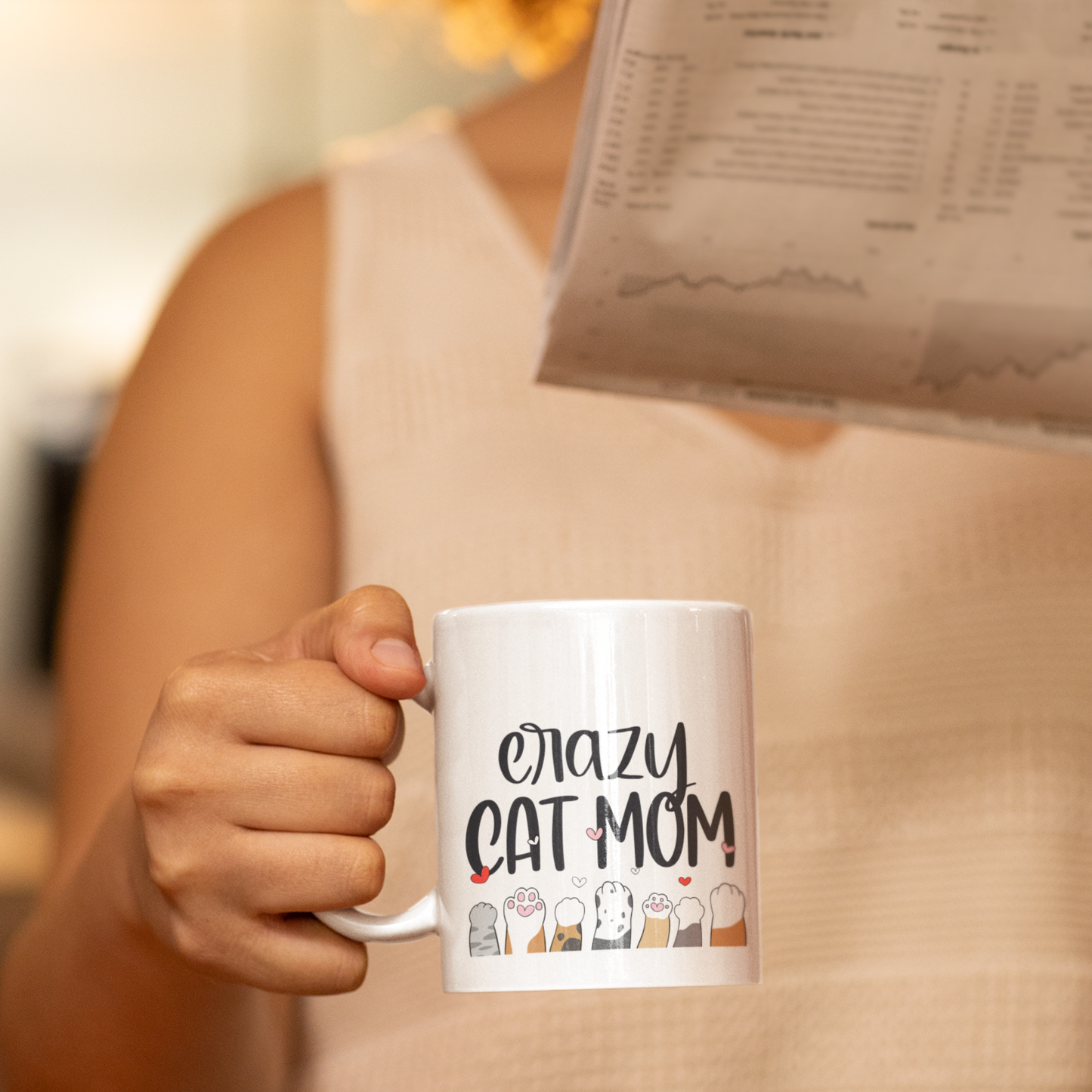 Cat Love Mug: Personalized with Name and Photo.