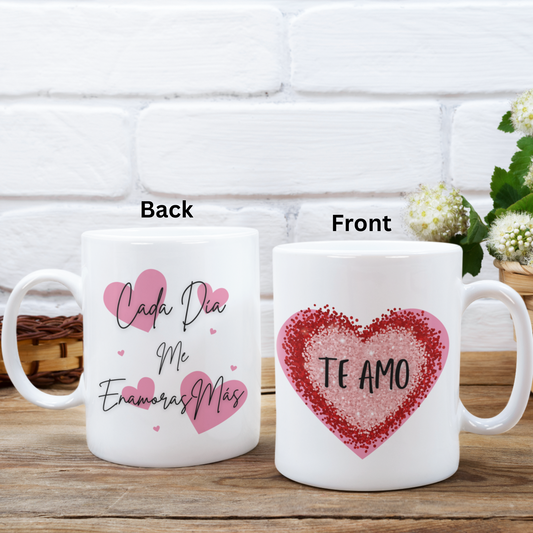 Te Amo Coffee Mug: Romantic Spanish Love Gift for Anniversary, Gift for Girlfriend or Wife.