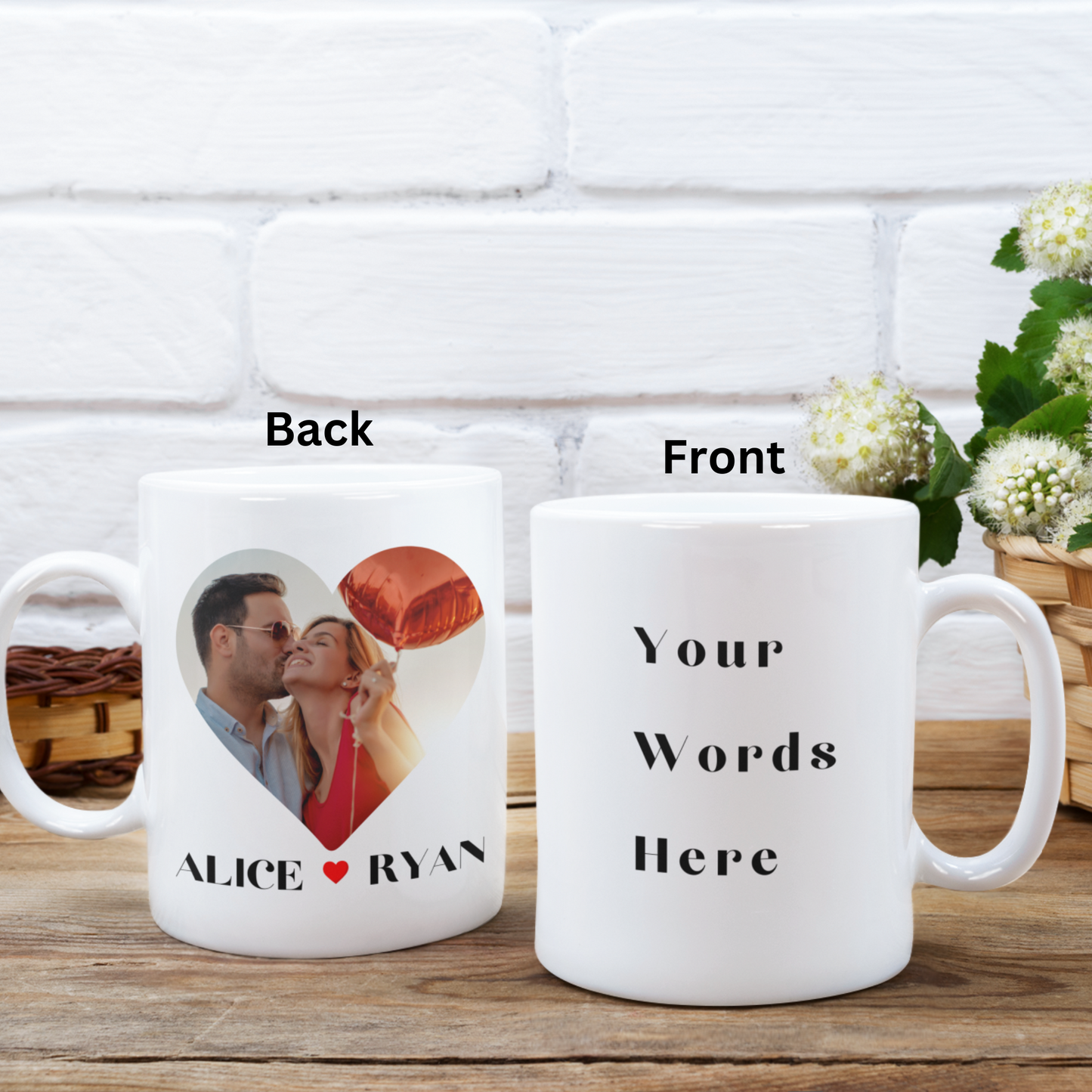 Cherished Moments: Custom Photo & Message Anniversary Mug.