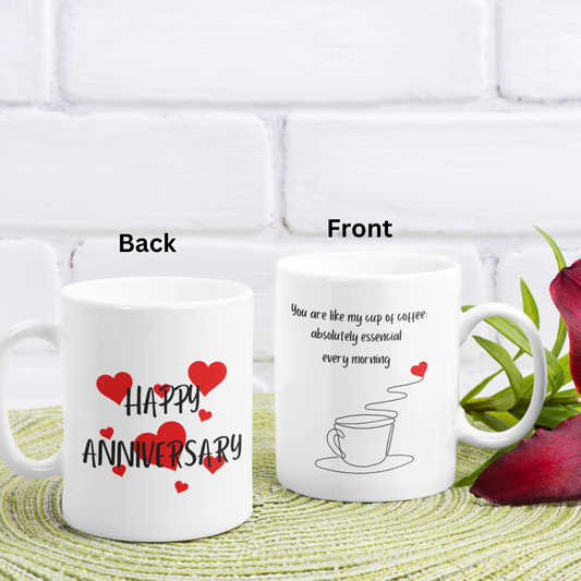 Love Message Anniversary Mug: Special Gift for Couples.