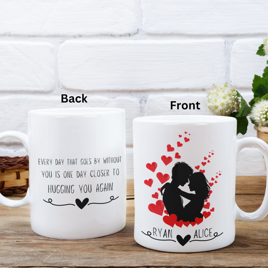 Custom Name Mug for Long-Distance Boyfriend/Girlfriend Gift. Anniversary Mug Gift.