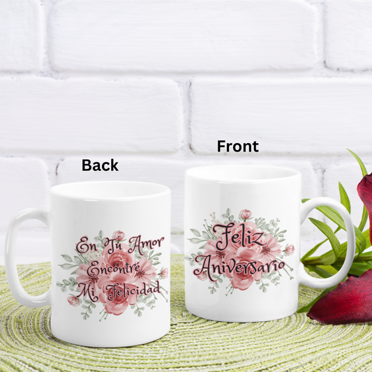 Spanish Love Message Anniversary Mug: Celebrating Romance.