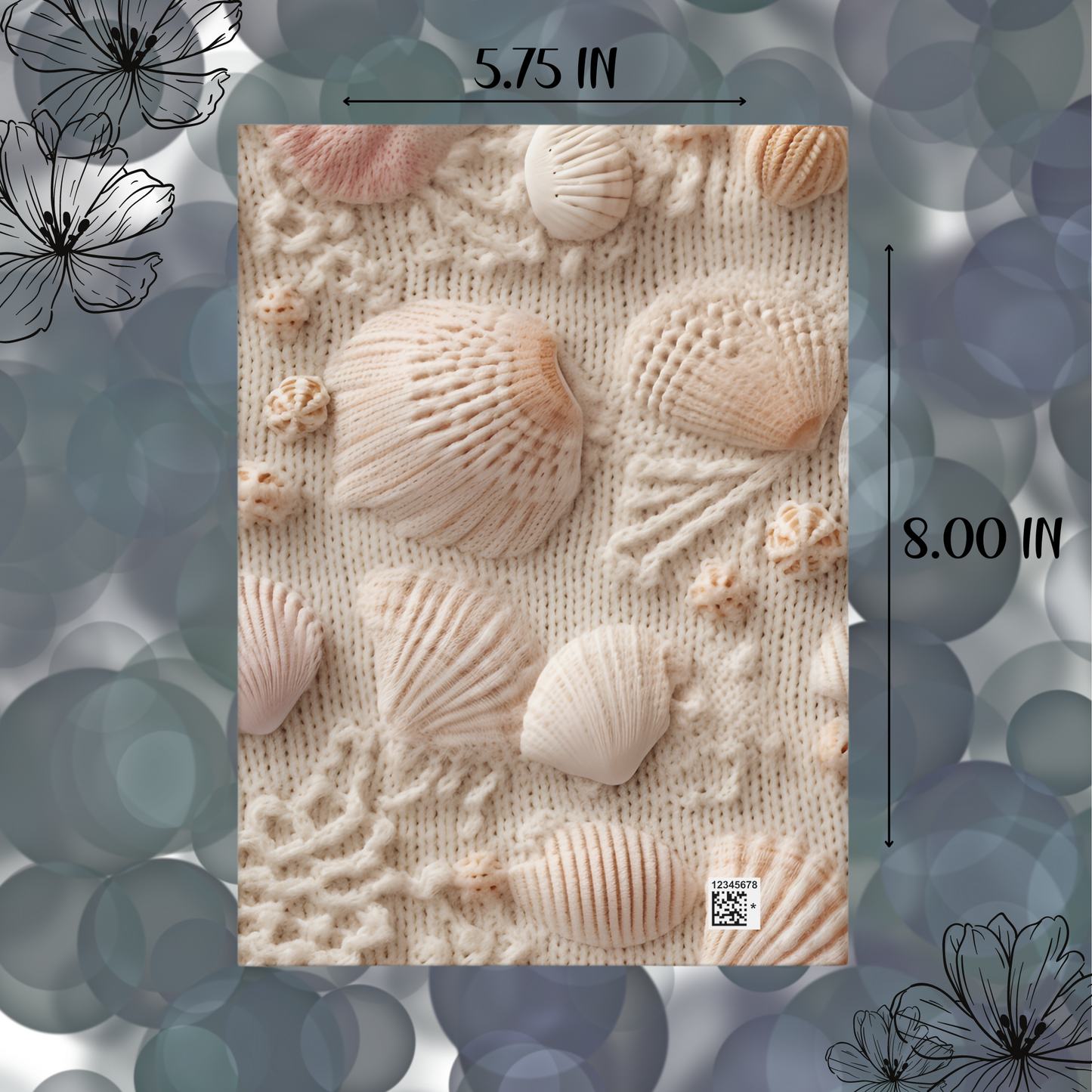 Faux Embroidered Seashell Journal: Perfect Women's Gift.