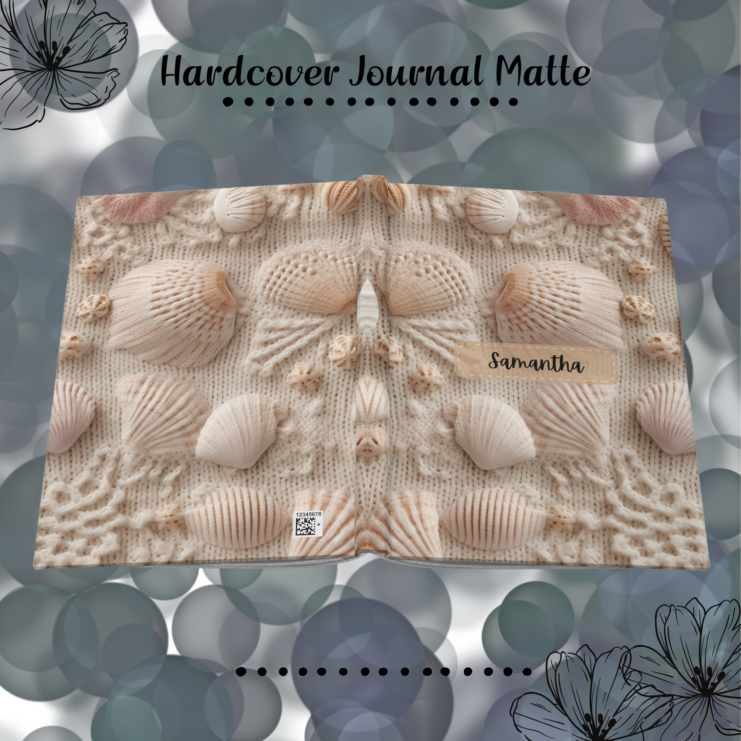 Faux Embroidered Seashell Journal: Perfect Women's Gift.