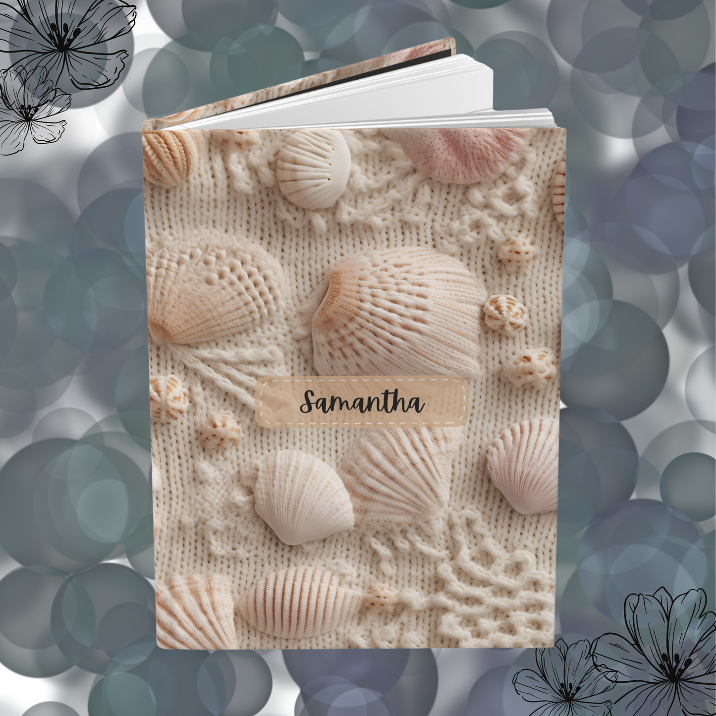 Faux Embroidered Seashell Journal: Perfect Women's Gift.