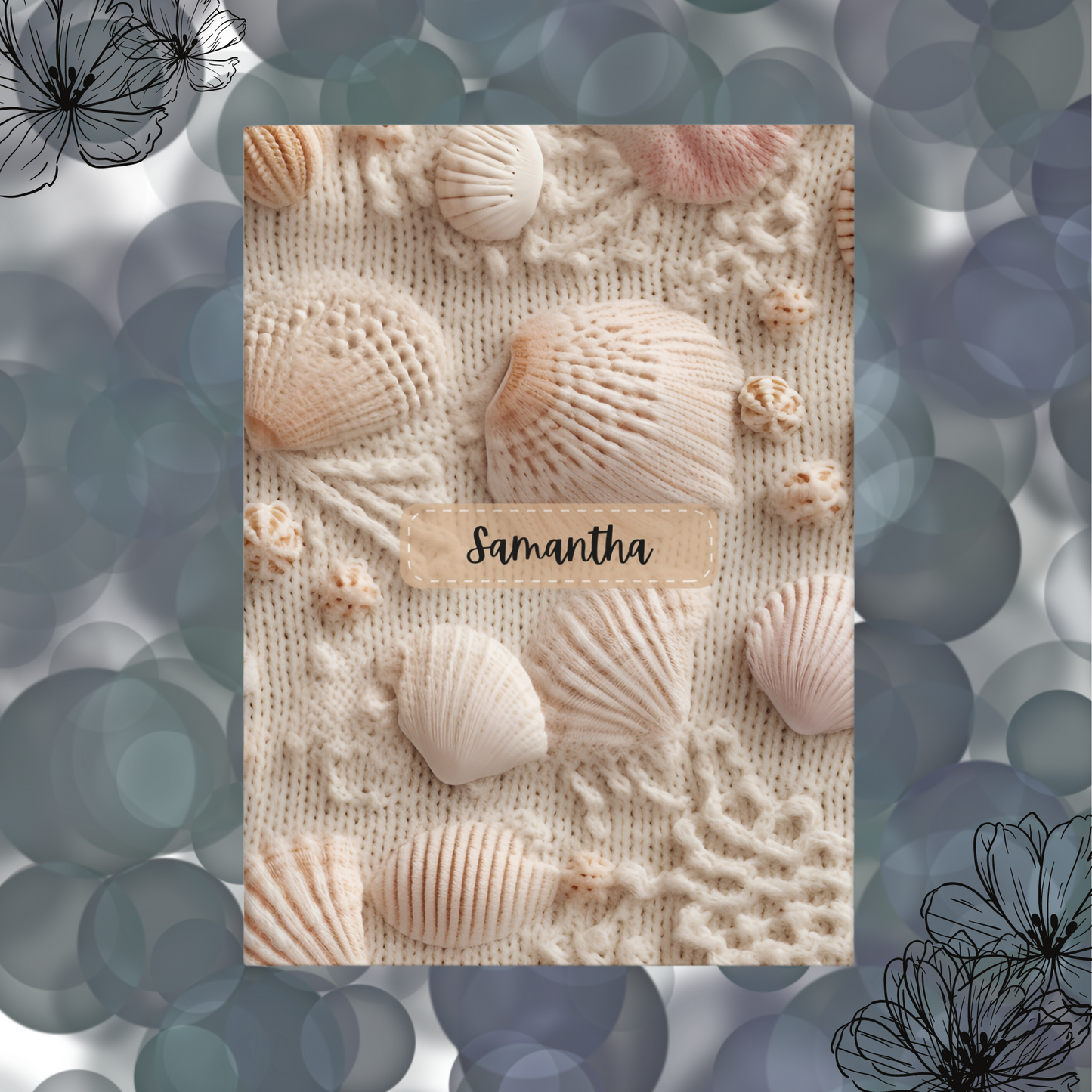 Faux Embroidered Seashell Journal: Perfect Women's Gift.