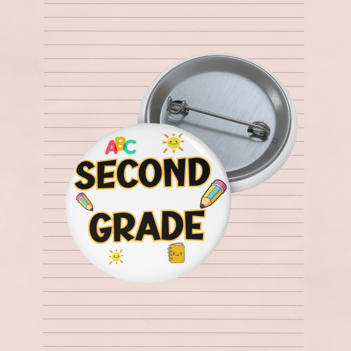 School Grade Pins for Kids - First to Fifth Grade Clothing Buttons.