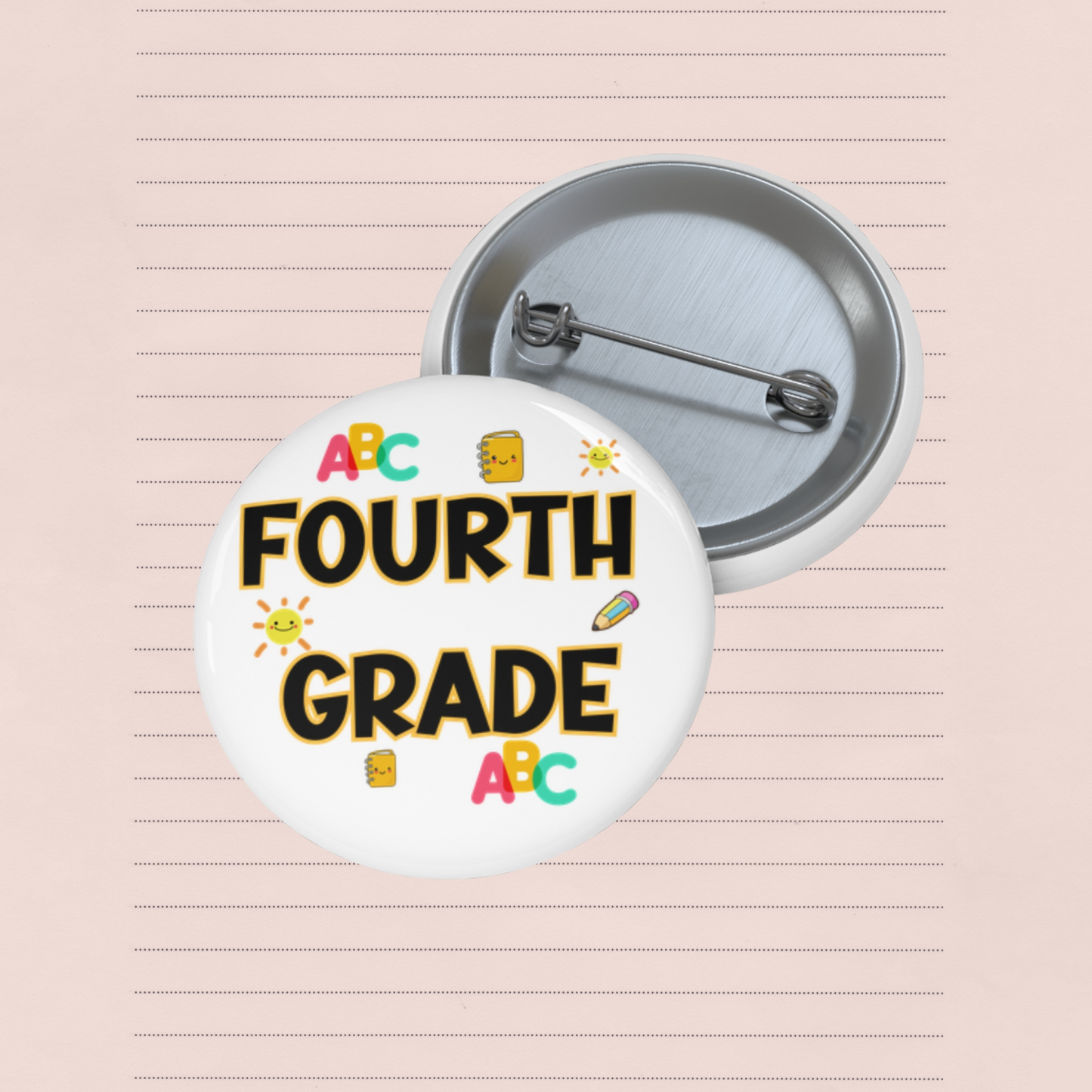 School Grade Pins for Kids - First to Fifth Grade Clothing Buttons.