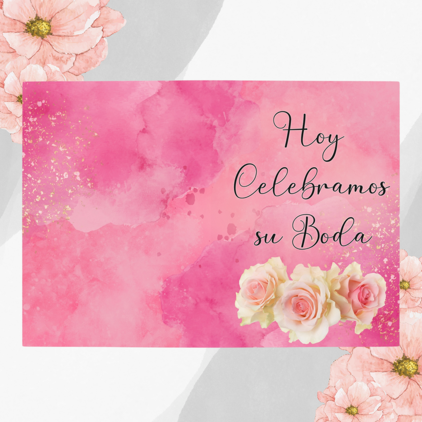 Personalized Wedding Gift Card - Add Your Special Message, Photo, and Names of the Newlyweds (Card in Spanish)