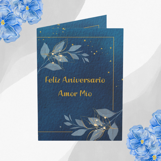 Tarjeta de aniversario personalizada: agregue sus nombres y un mensaje especial, regalo perfecto para su esposo. (Tarjeta en español)