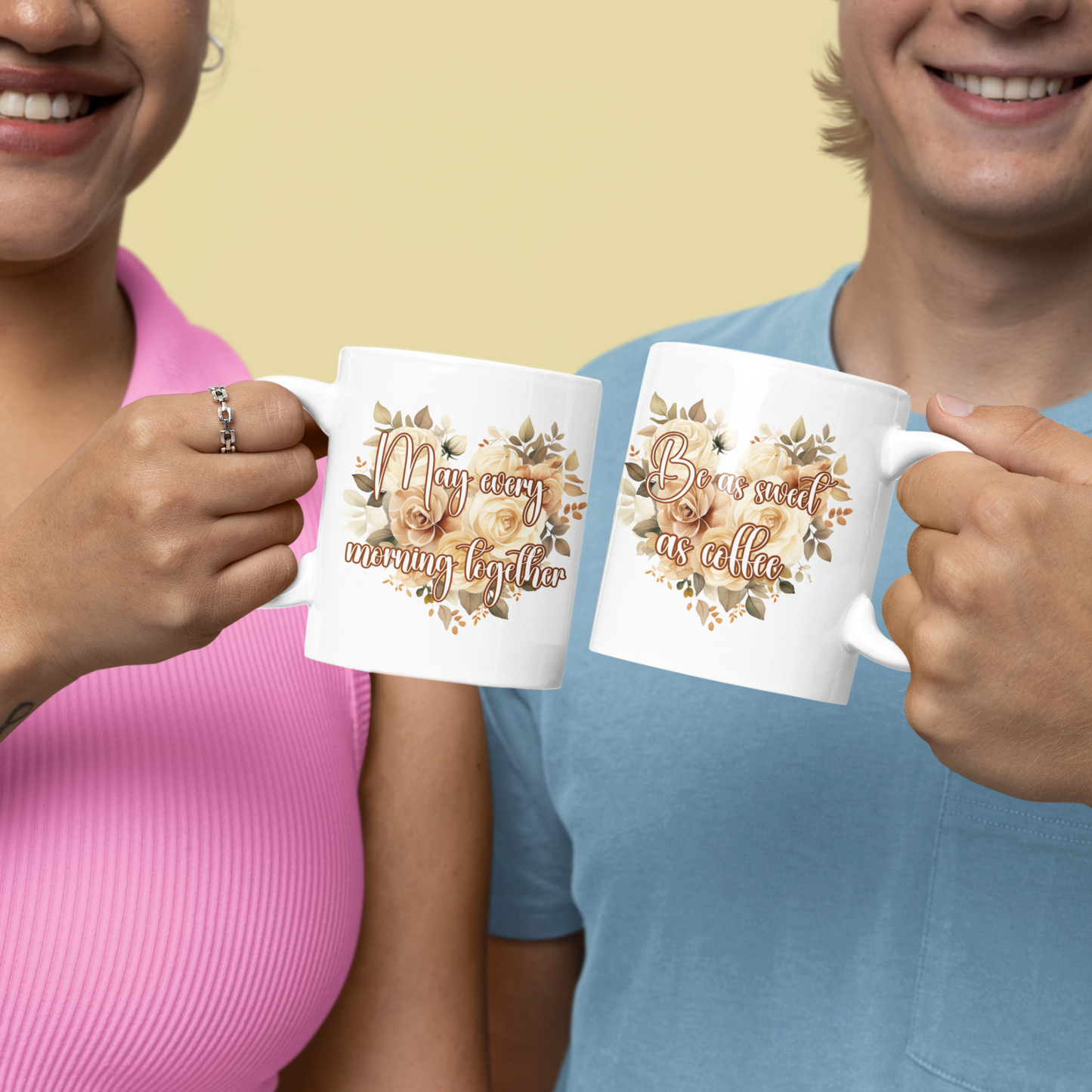 Wedding Mug Set: Romantic Breakfast for Two.