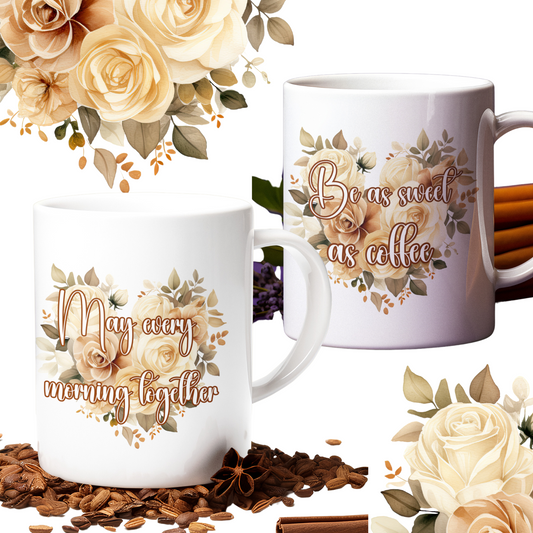 Wedding Mug Set: Romantic Breakfast for Two.