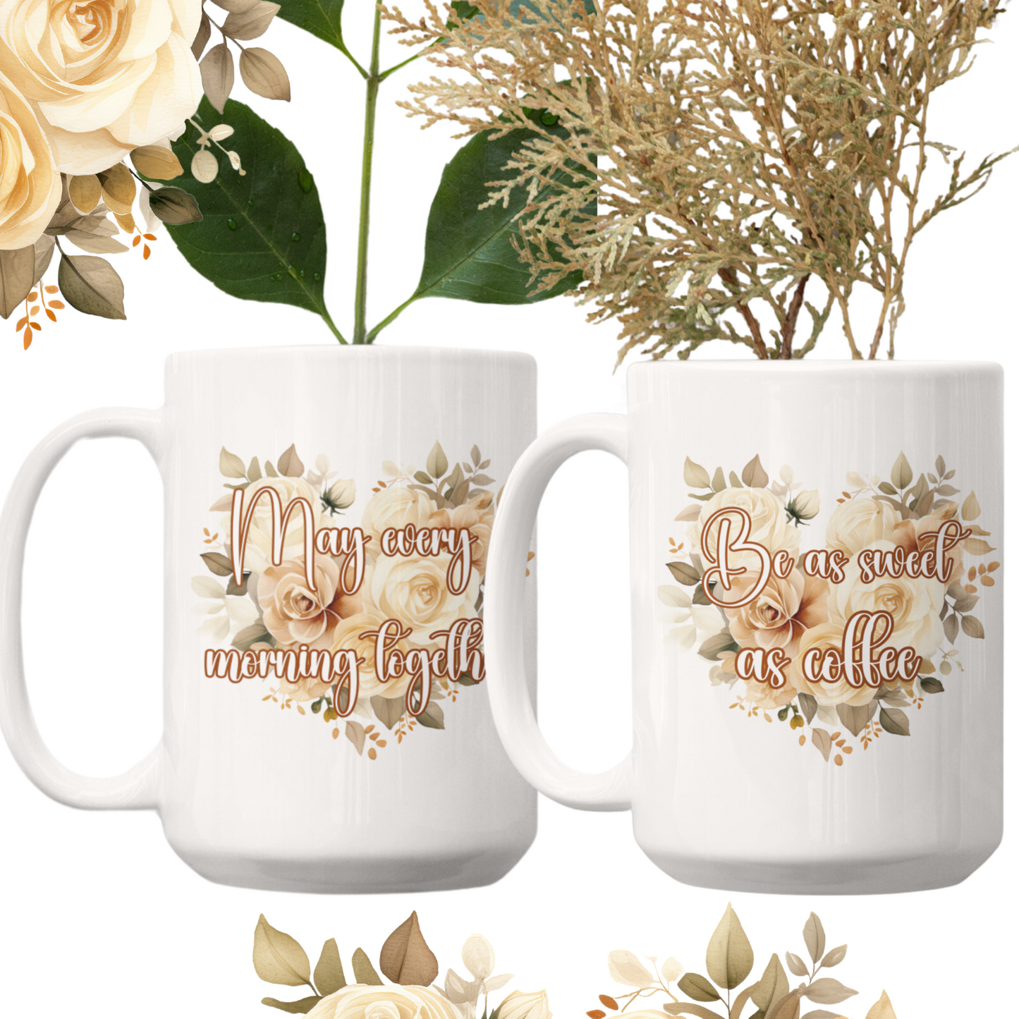 Wedding Mug Set: Romantic Breakfast for Two.