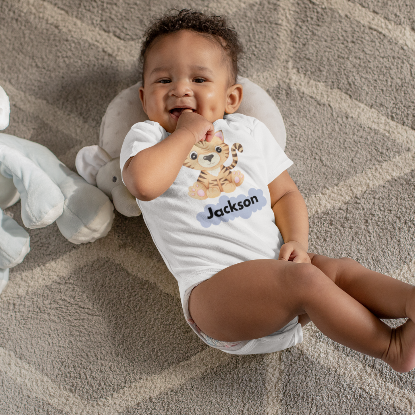 Personalized Infant Fine Jersey Bodysuit with Baby's Name.