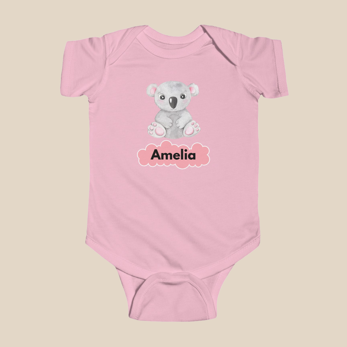 Custom Infant Fine Jersey Bodysuit with Baby's Name - Personalized Baby Gift.