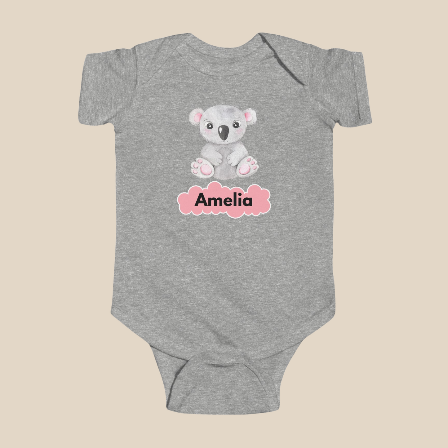 Custom Infant Fine Jersey Bodysuit with Baby's Name - Personalized Baby Gift.