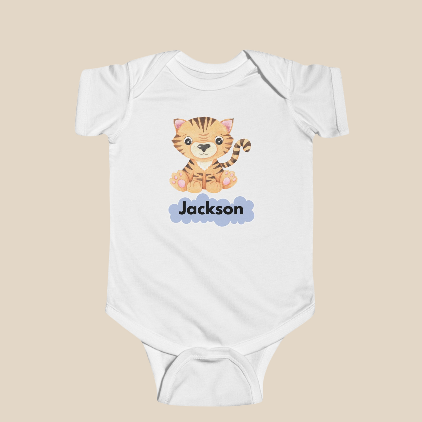 Personalized Infant Fine Jersey Bodysuit with Baby's Name.