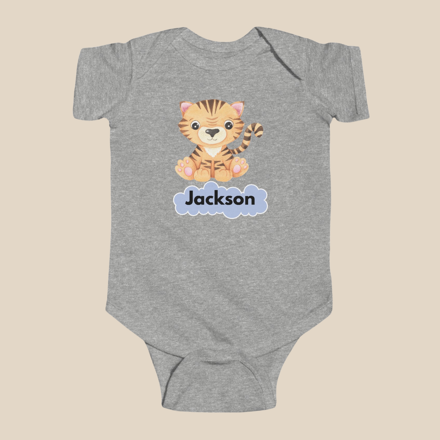 Personalized Infant Fine Jersey Bodysuit with Baby's Name.