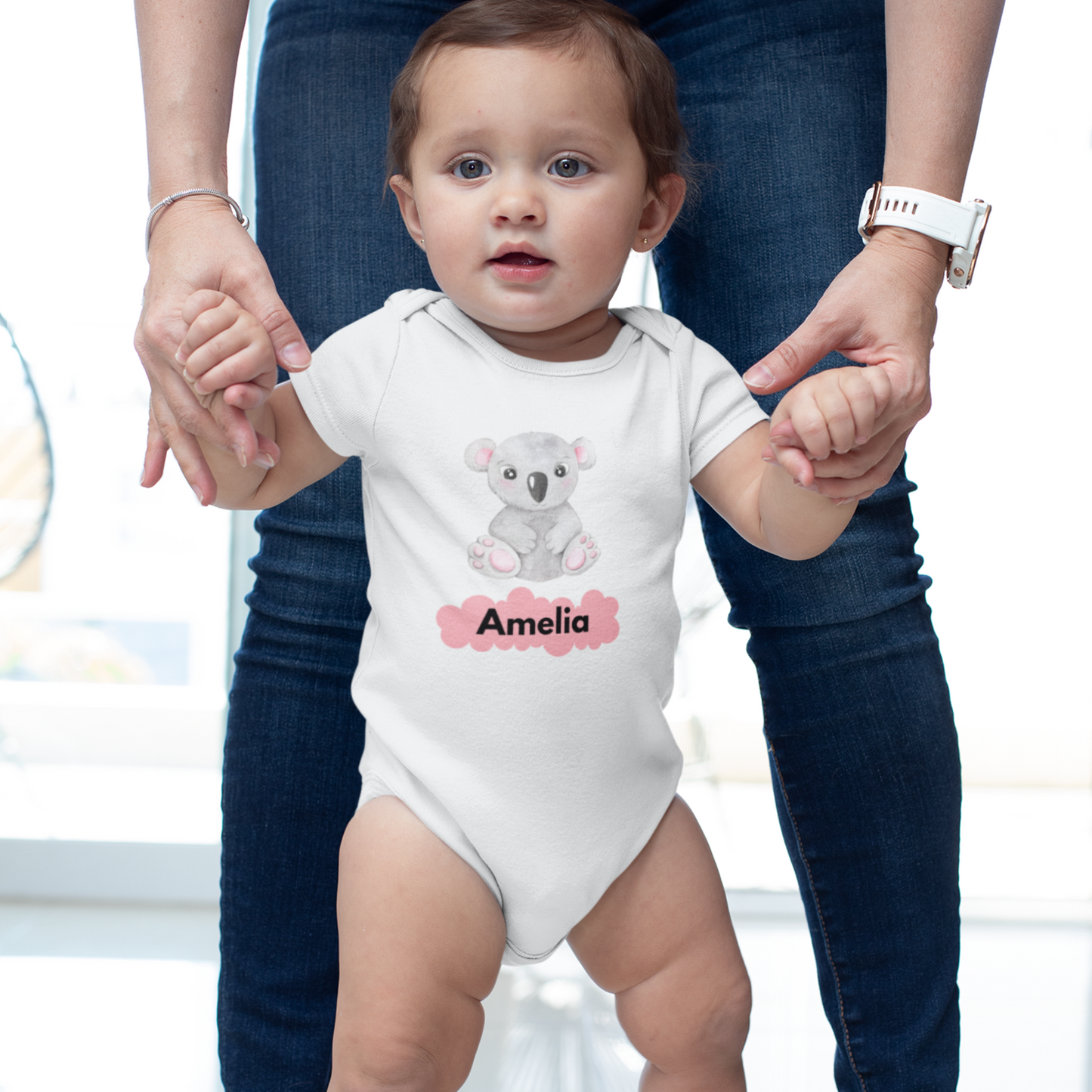 Custom Infant Fine Jersey Bodysuit with Baby's Name - Personalized Baby Gift.