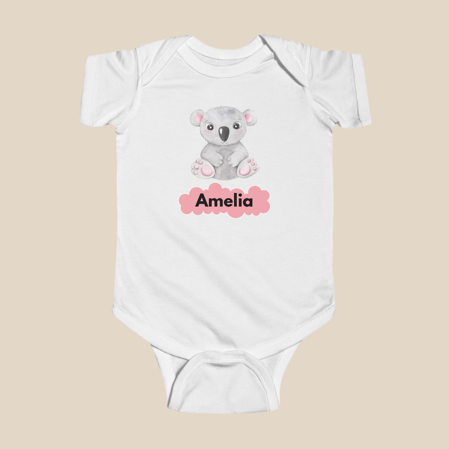 Custom Infant Fine Jersey Bodysuit with Baby's Name - Personalized Baby Gift.