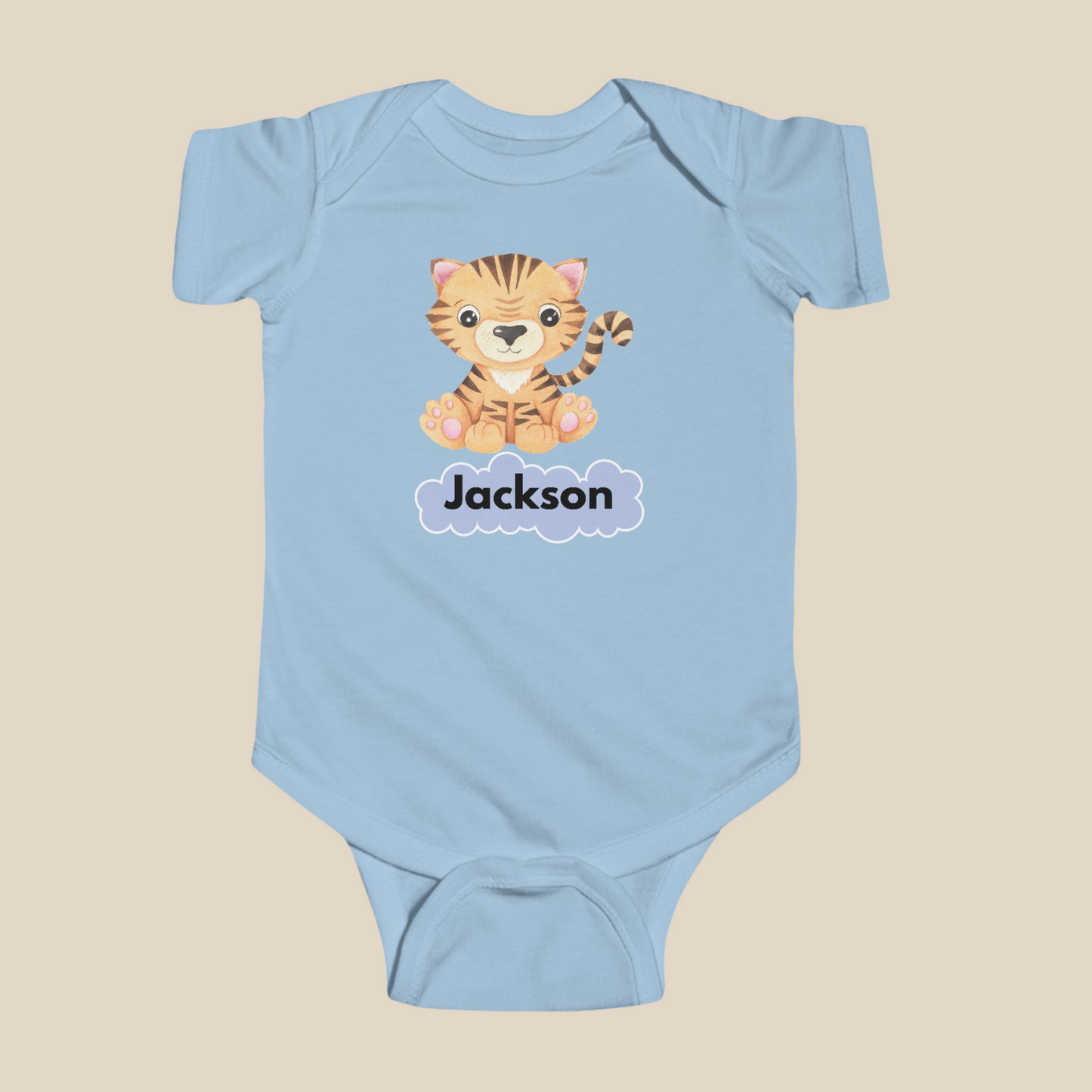 Personalized Infant Fine Jersey Bodysuit with Baby's Name.