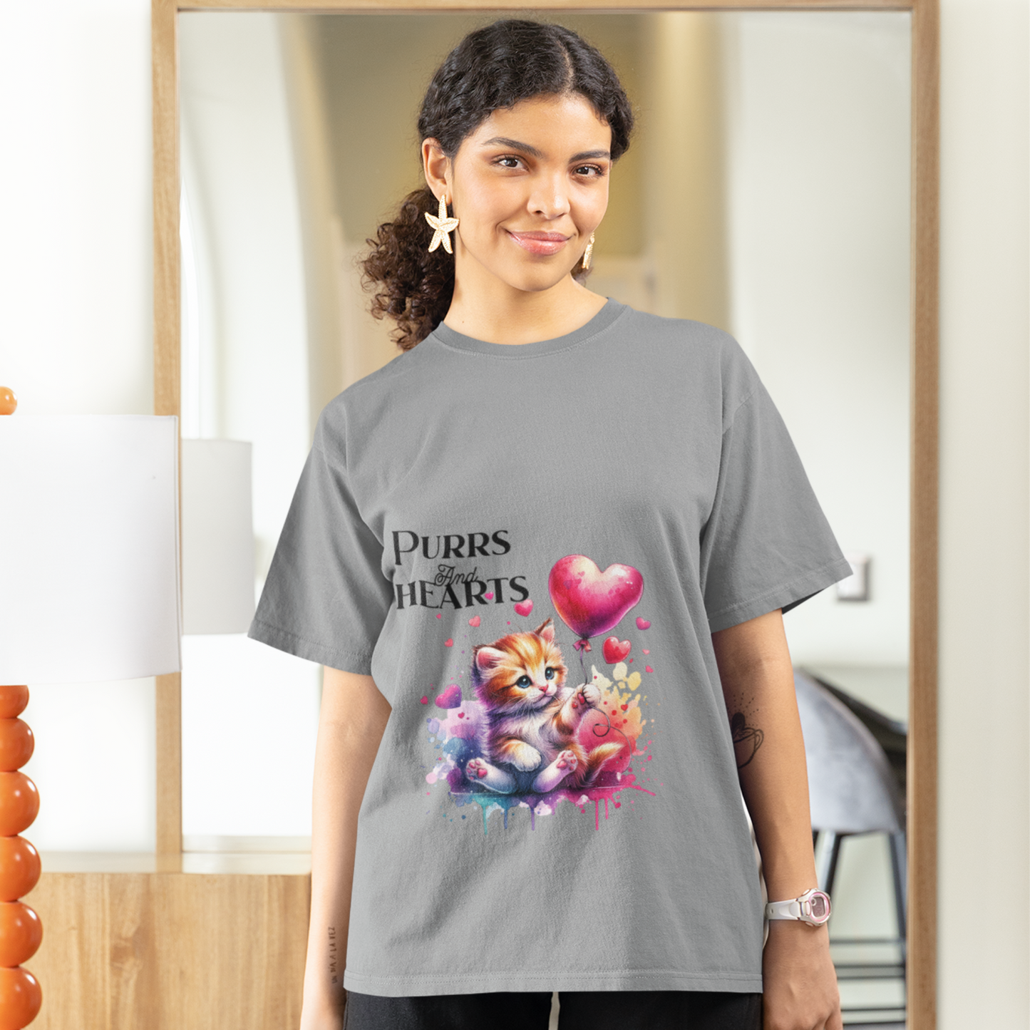 Romantic Cat Lover T-Shirt – Perfect Gift for Her.