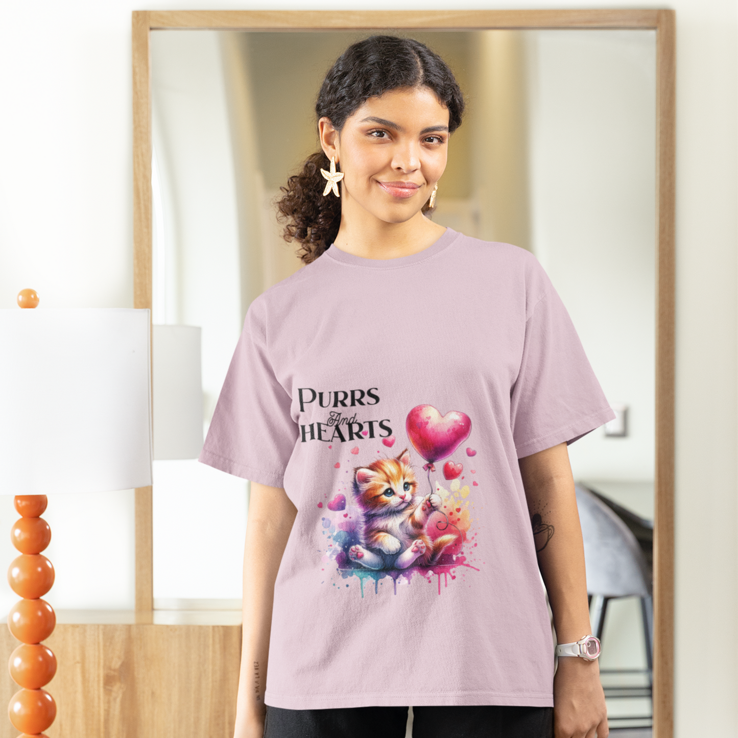 Romantic Cat Lover T-Shirt – Perfect Gift for Her.