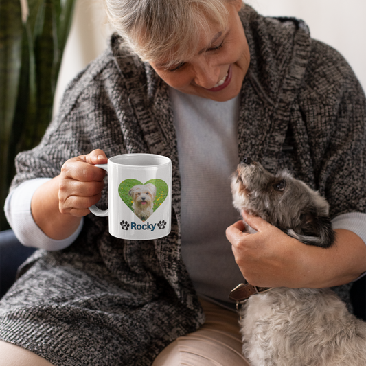 Dog Love Mug: Personalized with Name and Photo.