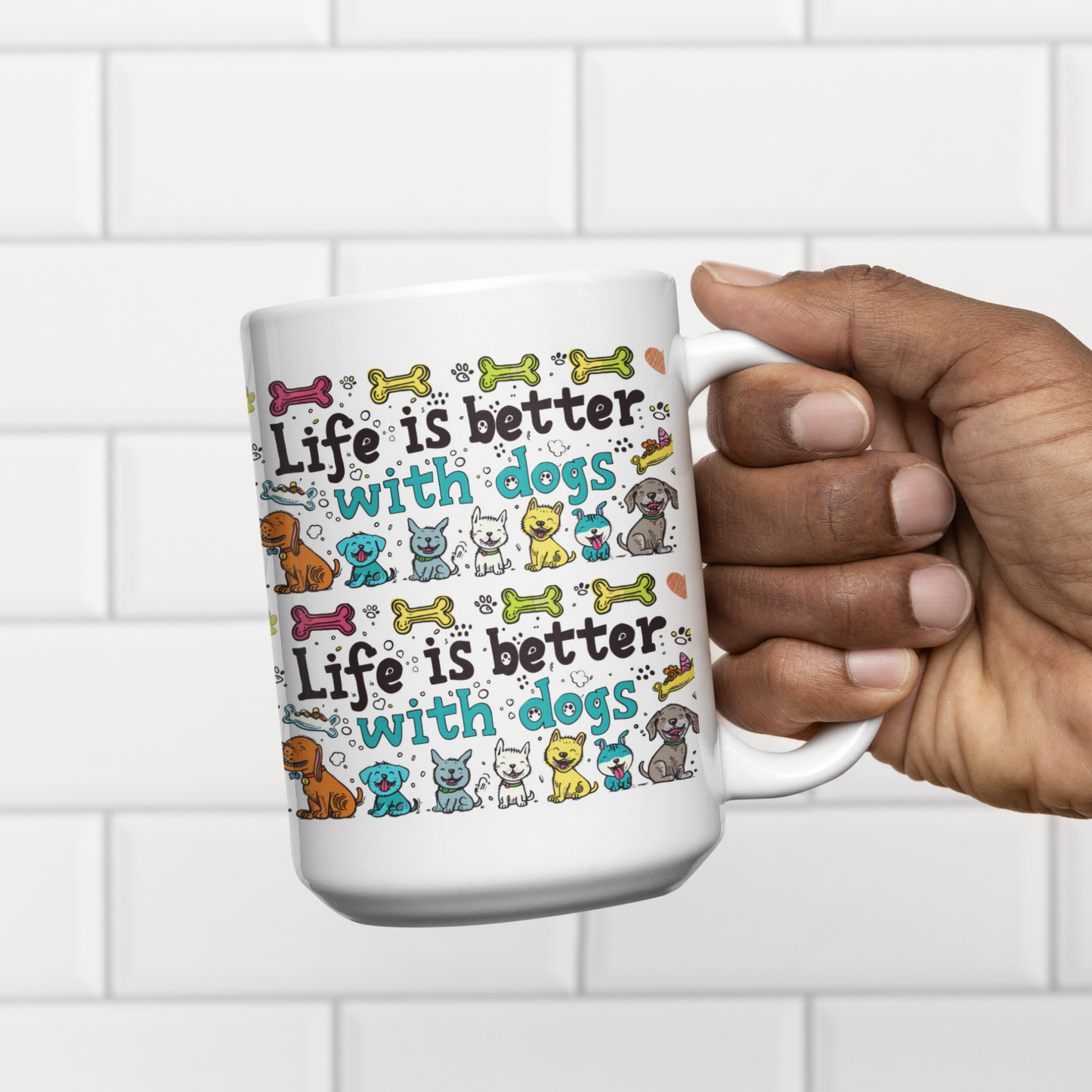 Canine Love Mug: Life is Better with Dogs.