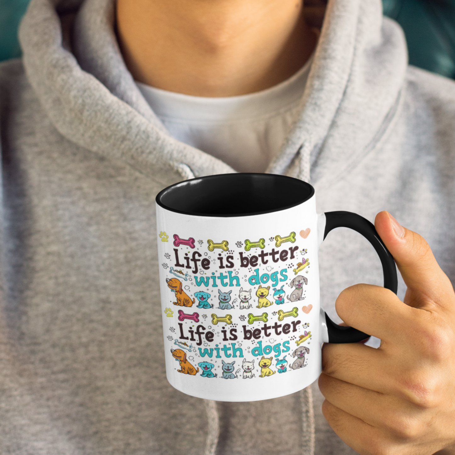 Canine Love Mug: Life is Better with Dogs.