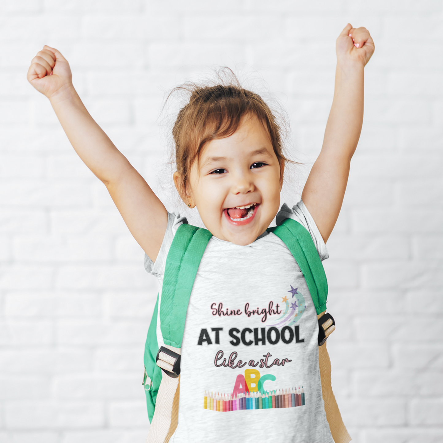 Girls' Back-to-School T-Shirt - 'Shine Bright at School Like a Star.