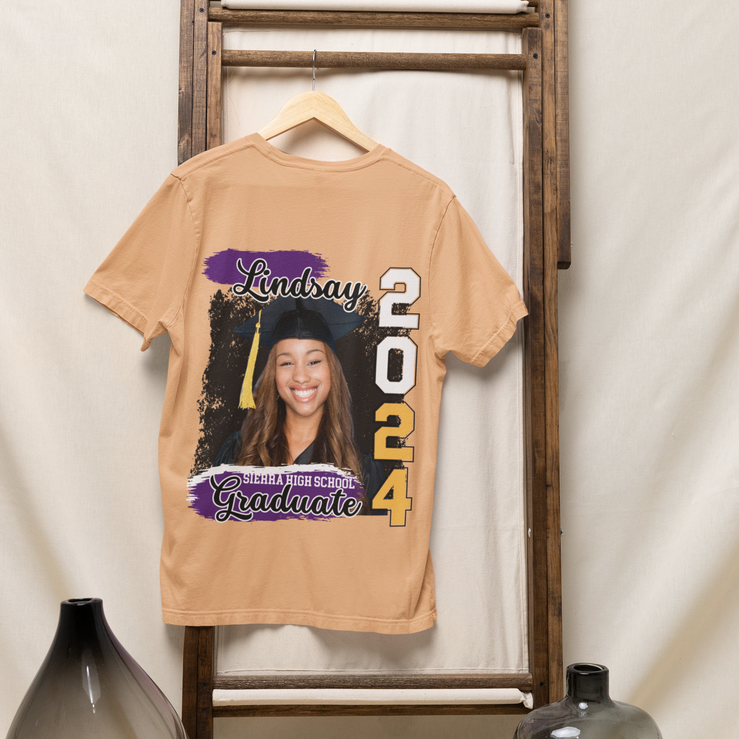 Custom Graduation T-Shirt: Celebrate Your Graduation with Name, Photo, and School.