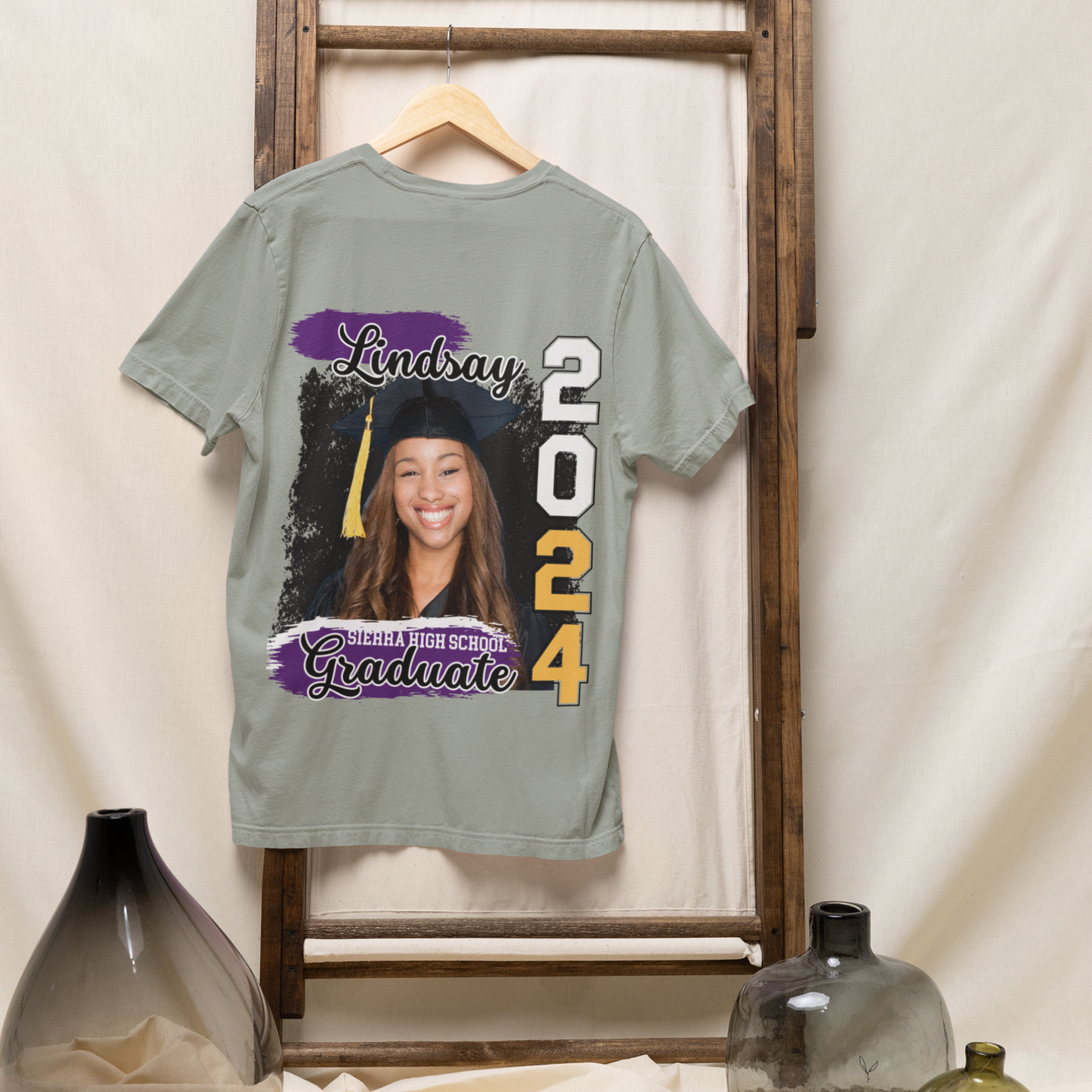 Custom Graduation T-Shirt: Celebrate Your Graduation with Name, Photo, and School.