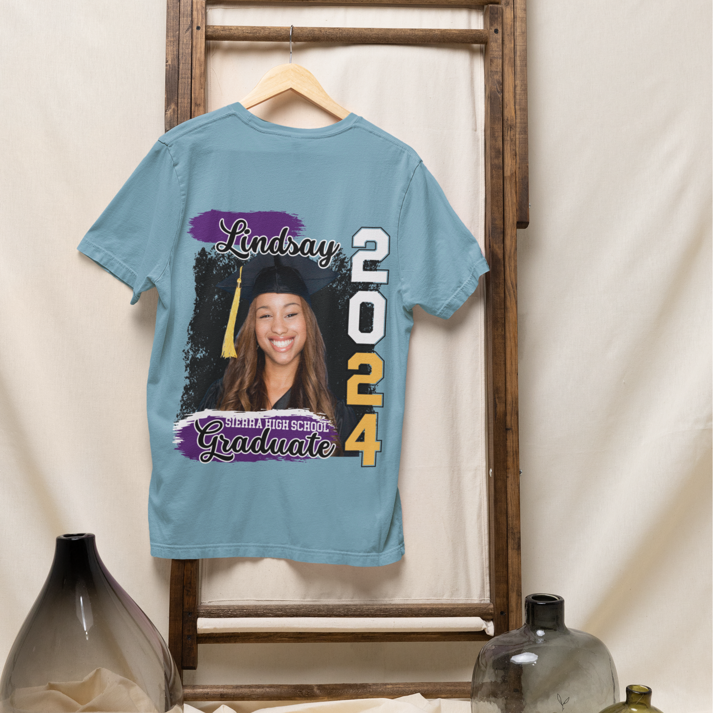 Custom Graduation T-Shirt: Celebrate Your Graduation with Name, Photo, and School.