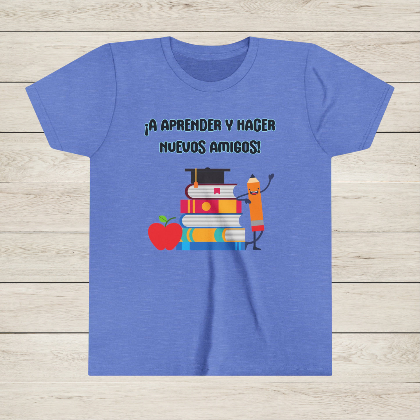 Camiseta infantil "¡A aprender y hacer nuevos amigos!" – Ropa escolar para niños en regreso a clases.