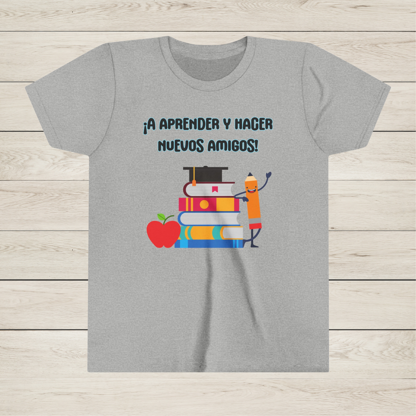 Camiseta infantil "¡A aprender y hacer nuevos amigos!" – Ropa escolar para niños en regreso a clases.