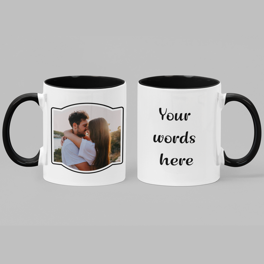 Treasure Forever: Personalized Photo & Message Anniversary Mug.