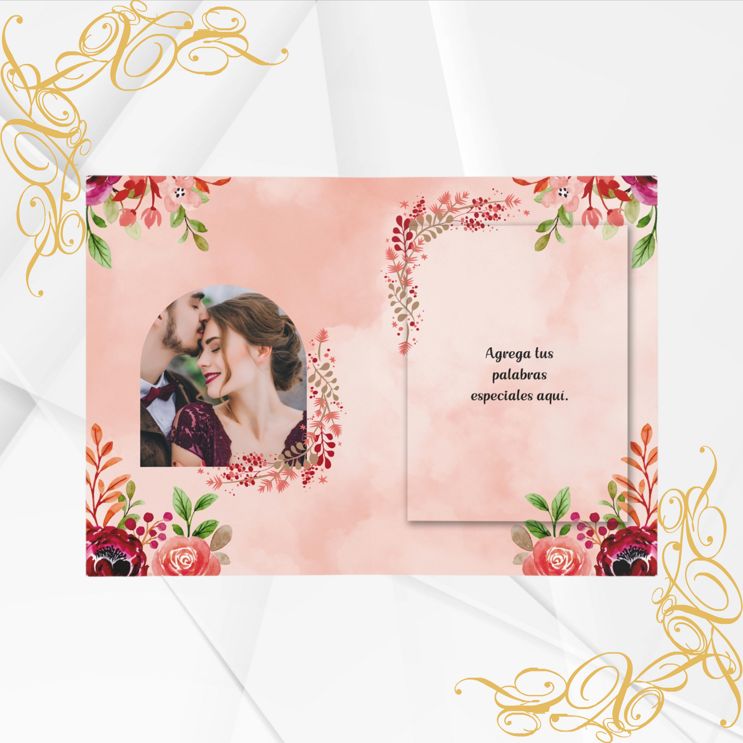 Personalized Wedding Gift Card – Add Your Special Message and Photo(Card in Spanish)